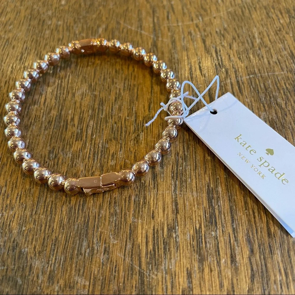 Kate Spade Golden Girl Ball Hinged Bangle Rose Gold - Picture 5 of 7